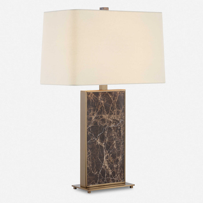 Isabella Brown Marble & Gold Lamp