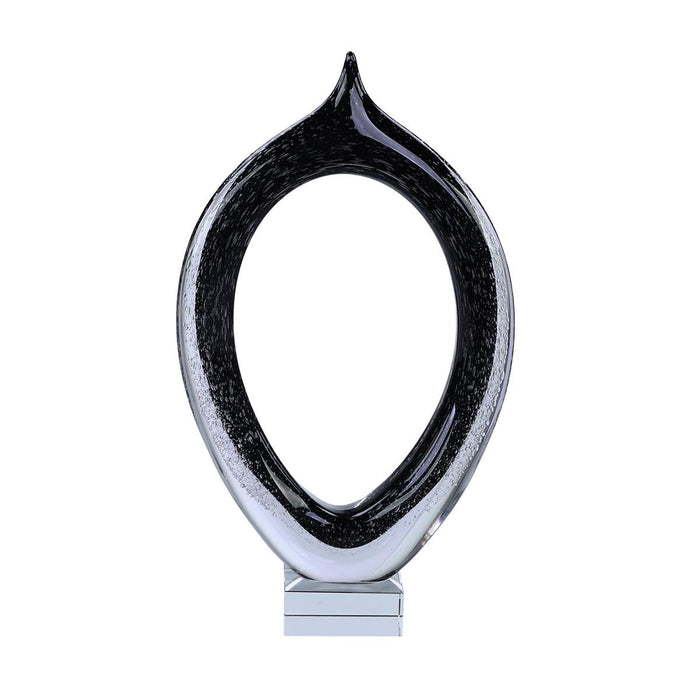 Circles Black Crystal & Glass Sculpture (2 Sizes Available)