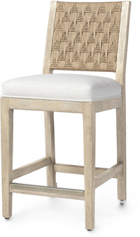 Waterbury Performance White Weave & Natural Wood Tone Counter Stool