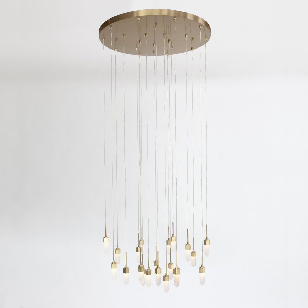Leo Satin Brass 20 Drop Chandelier