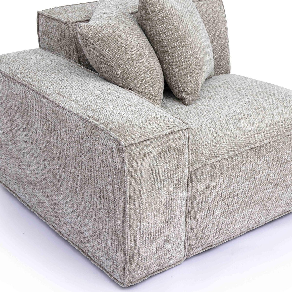 Mindy Taupe Performance Chenille Basketweave LAF Corner Chair