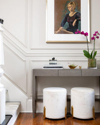 Aarna Sterling Velvet Ottoman