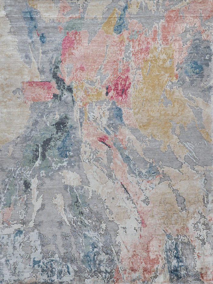 Audrina Silver/Blush Artist's Area Rug