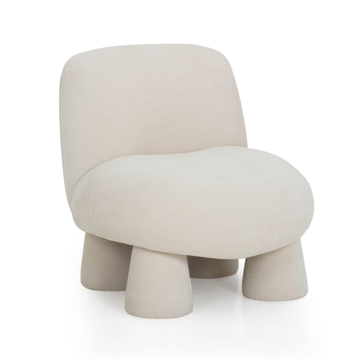 Aishen Cream Upcycled Chenille Accent Chair