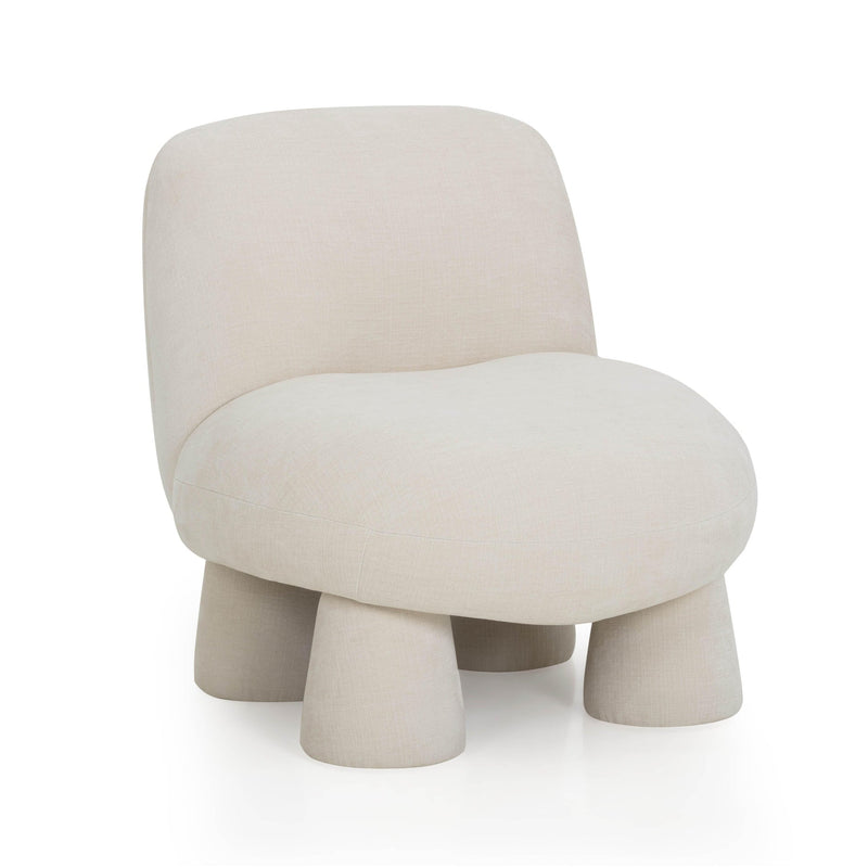 Aishen Cream Upcycled Chenille Accent Chair