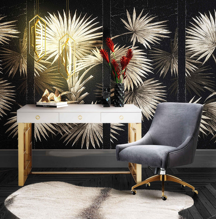 Prado Grey Velvet Office Swivel Office Chair - Luxury Living Collection