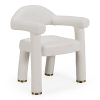 Darlene Modern Off-White Upholstered & Gold Dining Chair