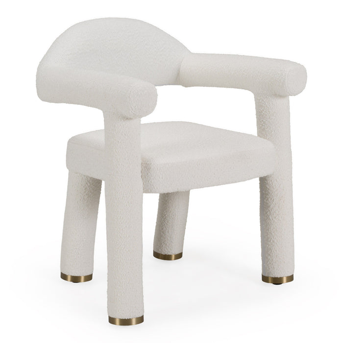 Darlene Modern Off-White Upholstered & Gold Dining Chair