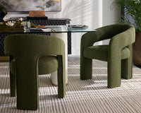 Isidore Olive Upholstered Open Back Dining Chair