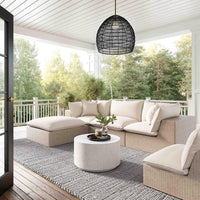 Cali Natural Wicker Outdoor Armless Chair