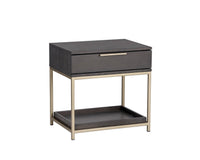 Rebel 23.5" Charcoal Grey & Gold Nightstand