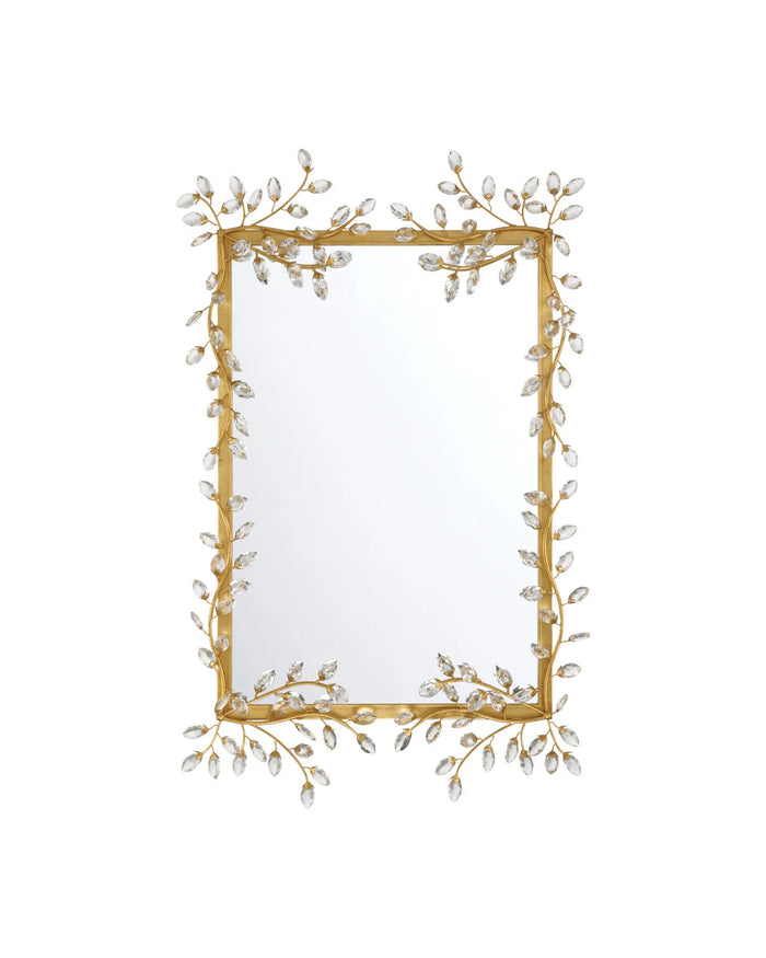 Forget-Me-Not Gold Rectangular Mirror