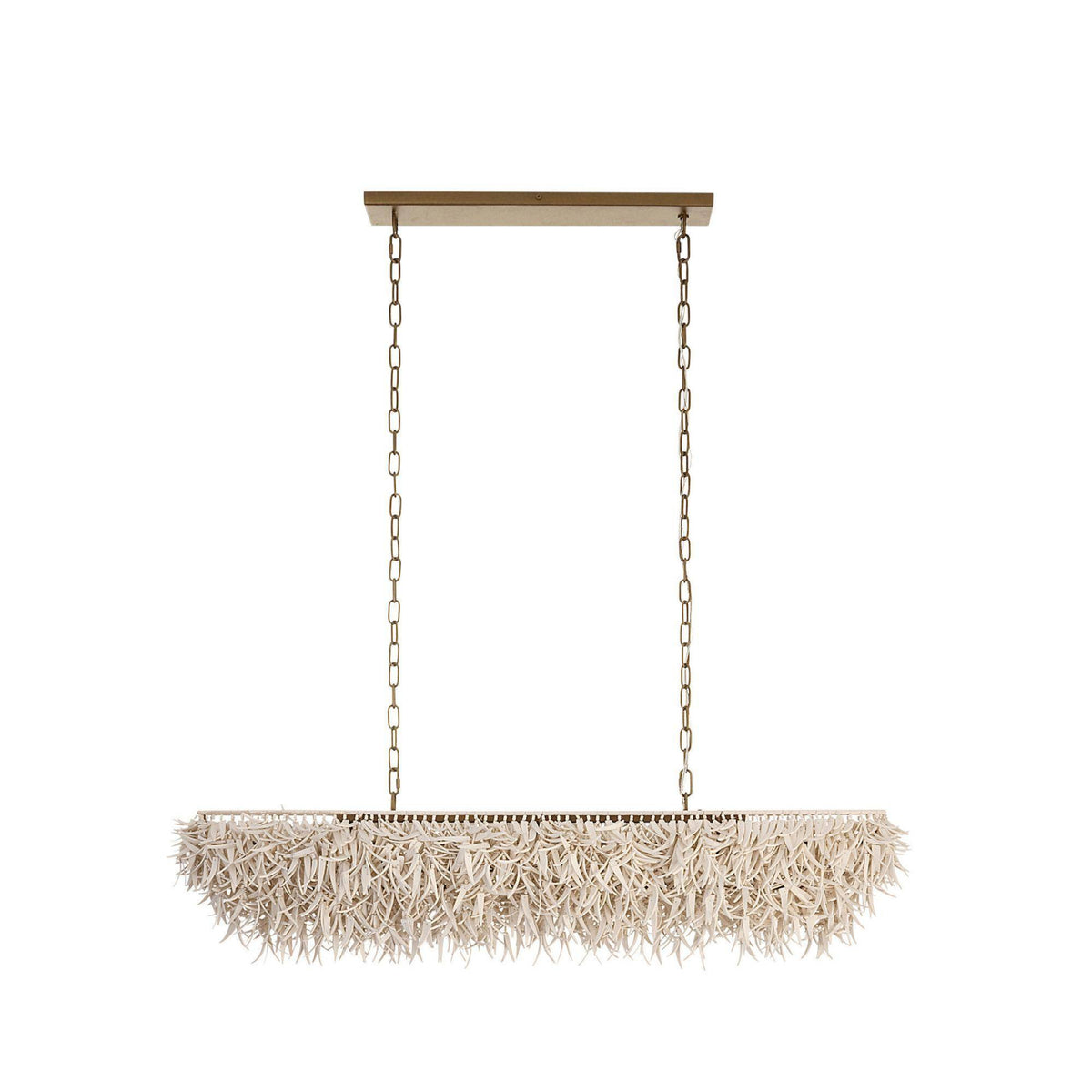 Cabo 57" Ivory Coco Shell Linear Chandelier