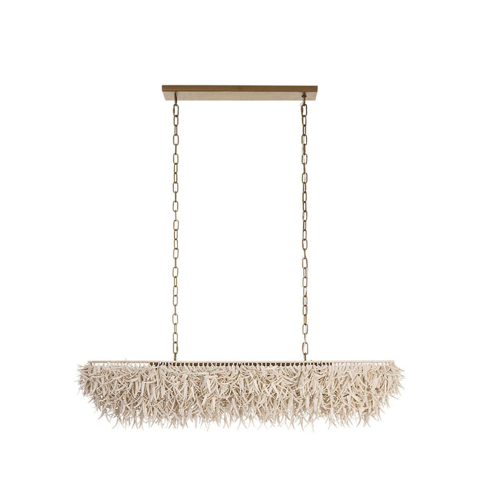 Cabo 57" Ivory Coco Shell Linear Chandelier