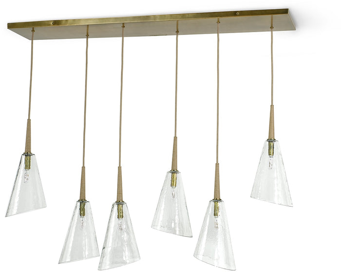 Veraldi Linear Glass & Gold Chandelier