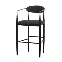 Nicole Dark Grey/Gold & Black Bar Stool