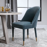 Alexa Blue Velvet Chair (Set of 2)