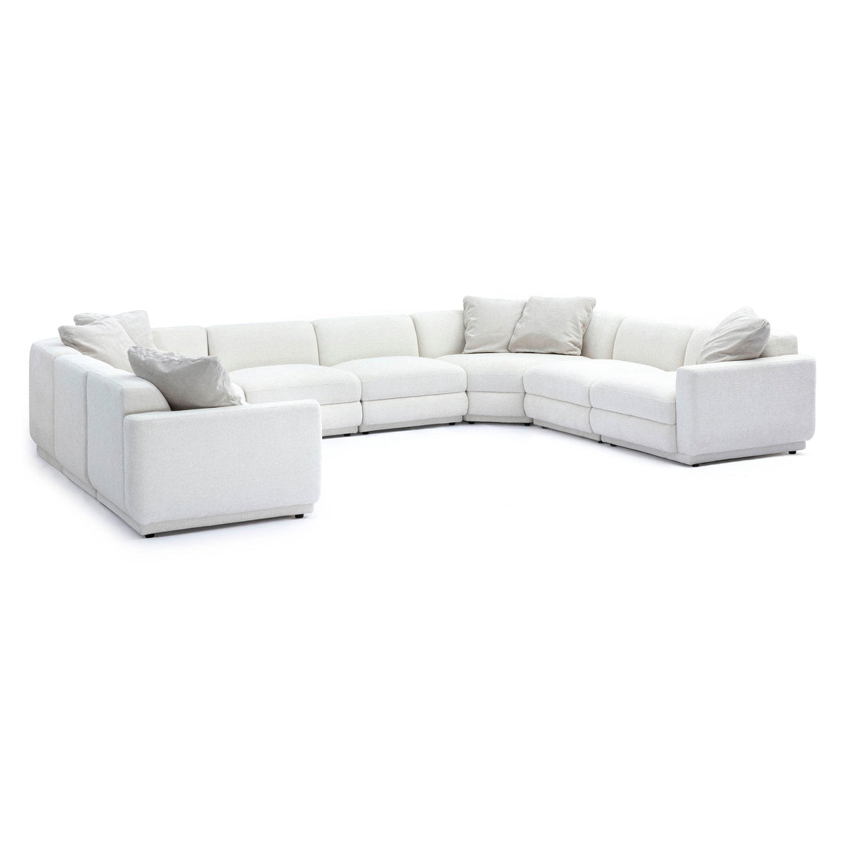 Arabella 143.2" Cream Performance Chenille Modular U-Sectional