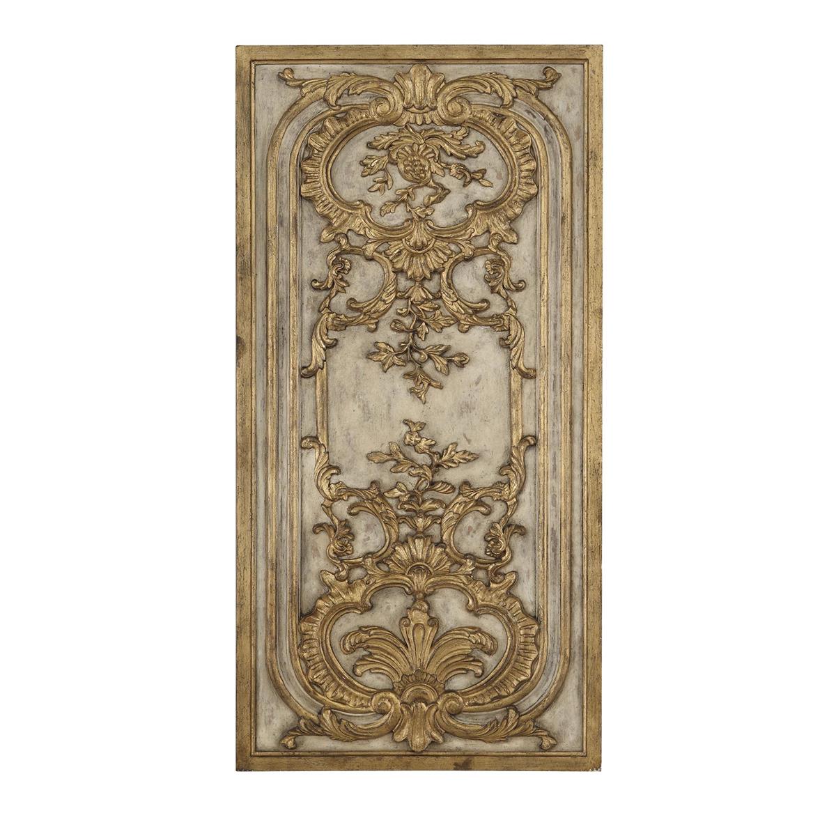 Hand Carved Wood Panel With Gold Wall Art