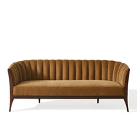 Channel 80" Toast Velvet Back Sofa
