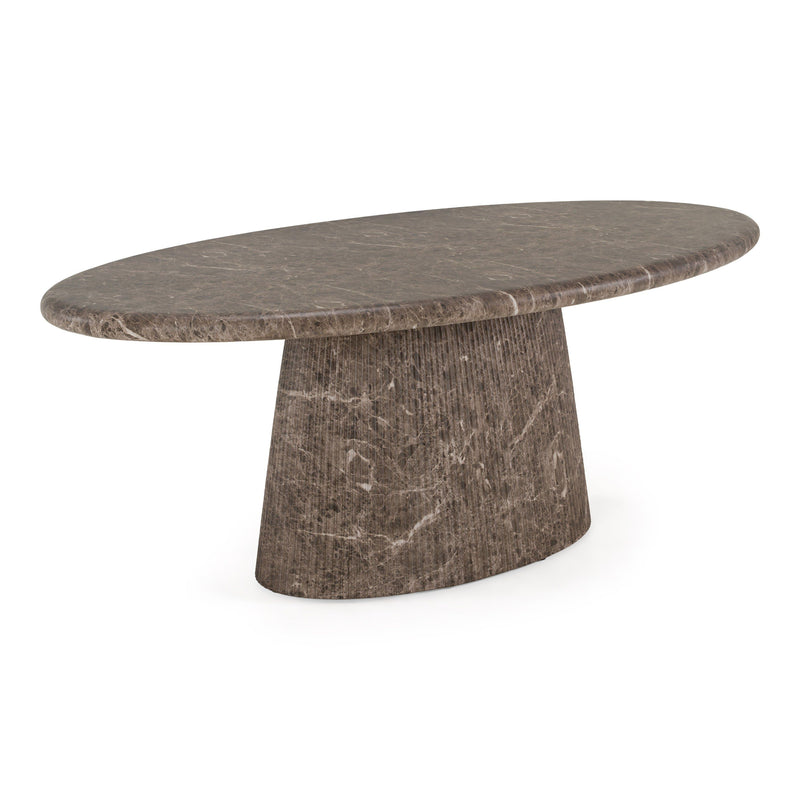 Meagan 82.3" Modern Faux Marble Concrete Oval Dining Table