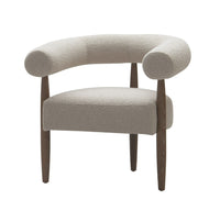 Vance Modern Beige Fabric & Oak Accent Chair