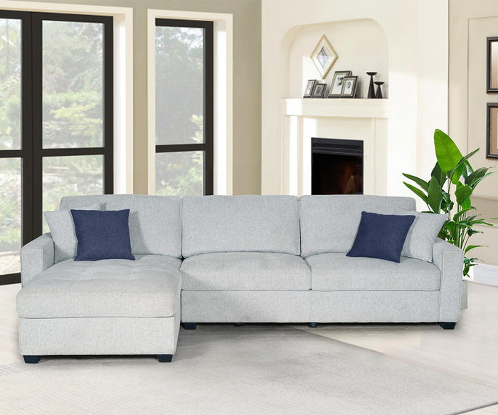 Mimy Linen Sand Sectional Sofa