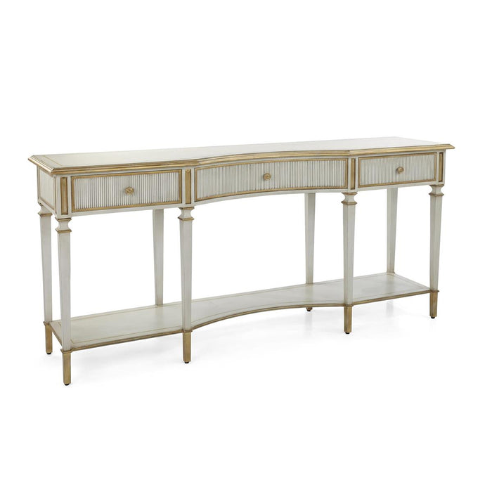 Alleda White Washed Oak & Gold Console Table