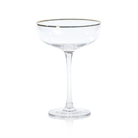 Martini/Champagne Glass with Gold Rim - Set of 12