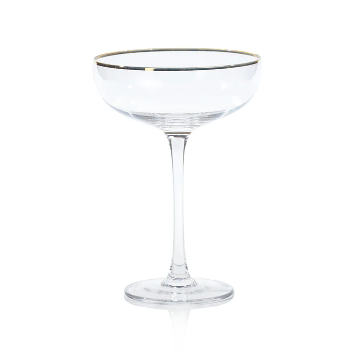 Martini/Champagne Glass with Gold Rim - Set of 12
