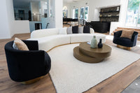 Bergen Modern Black Fabric with Brushed Gold Accent Chair