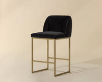 Nevin Shadow Grey & Antique Brass Counter Stool