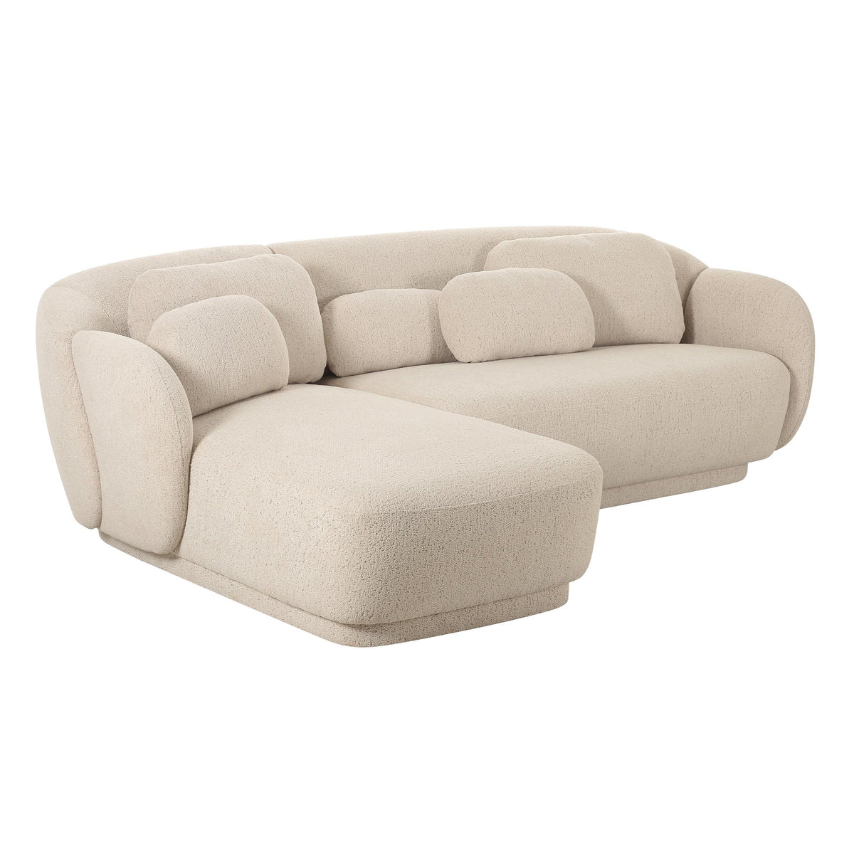 Covet 90.4” Cream Performance Boucle Sectional - LAF