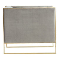 Cybele Modern Grey Velvet & Gold Accent Chair