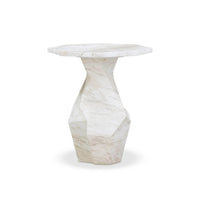 Esme Faux Marble Indoor / Outdoor Round Accent Table