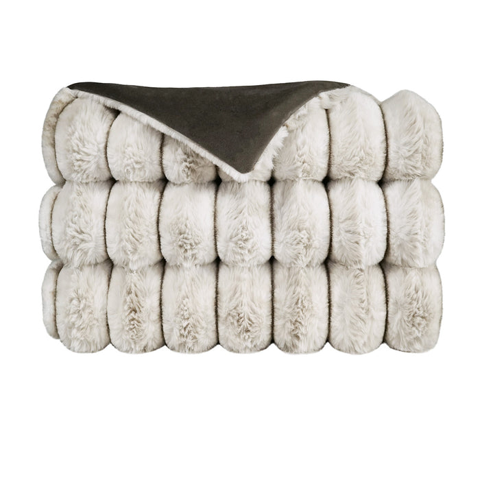 Crown Superior Quality Luxurious Ivory Throw