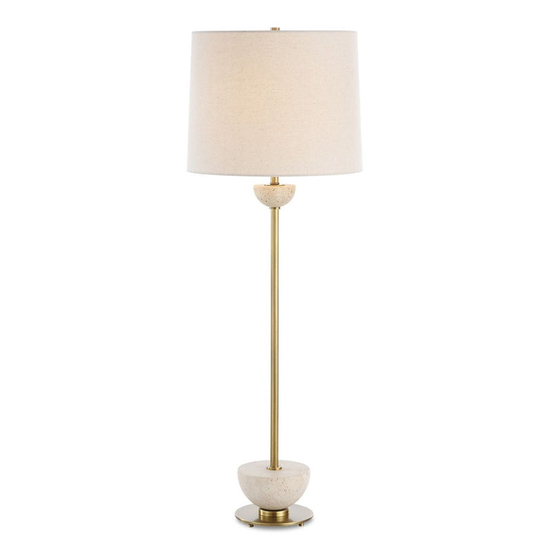 Hallie 37" Travertine & Gold Buffet Lamp