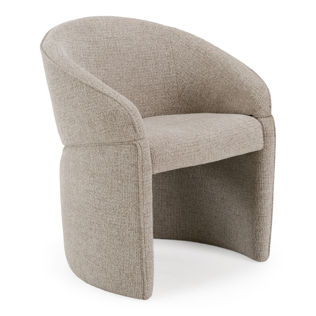 Tarrace Modern Beige Upholstered & Brushed Gold Dining Chair