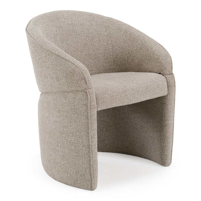 Tarrace Modern Beige Upholstered & Brushed Gold Dining Chair