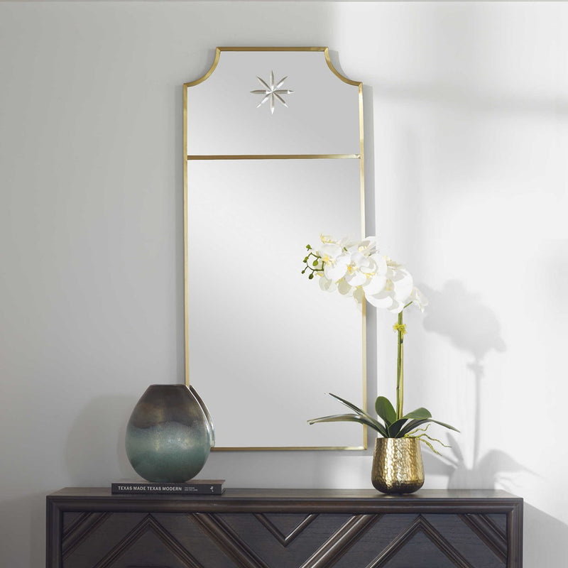 Ritz 40" Etched Medallion Gold Mirror