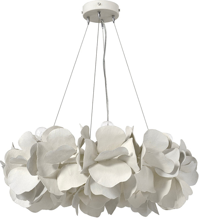 Virginia White Petal Round Chandelier