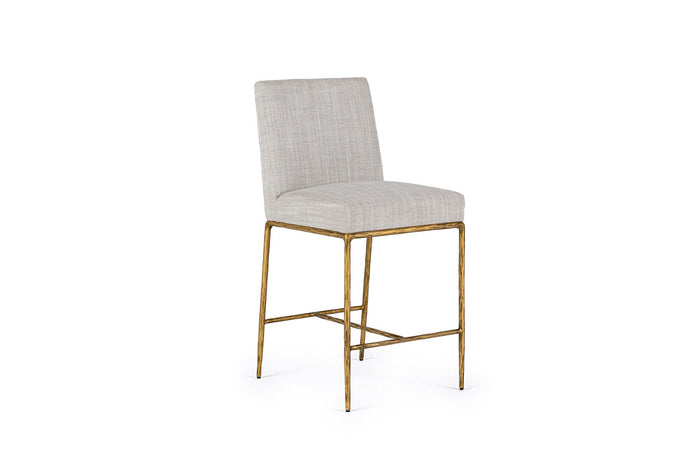 Leslie Modern Off-White & Gold Counter Stool