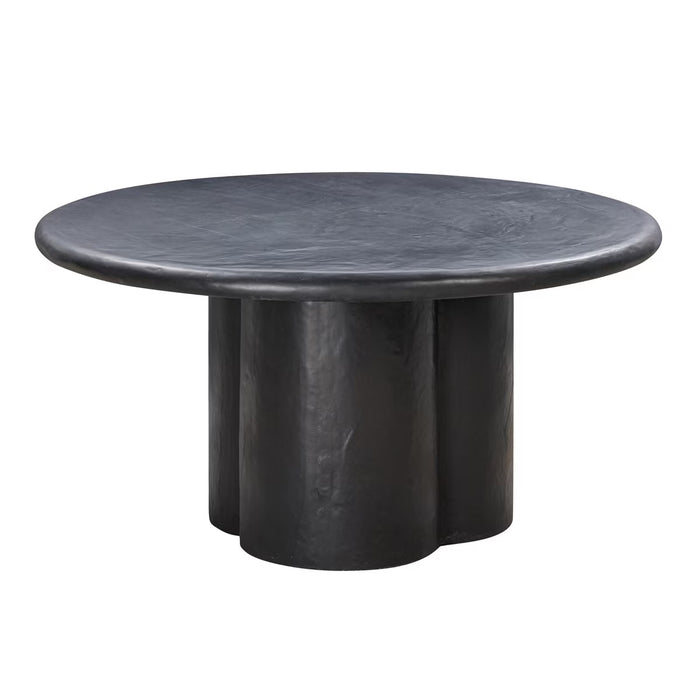 Bella 59" Black Faux Plaster Round Dining Table