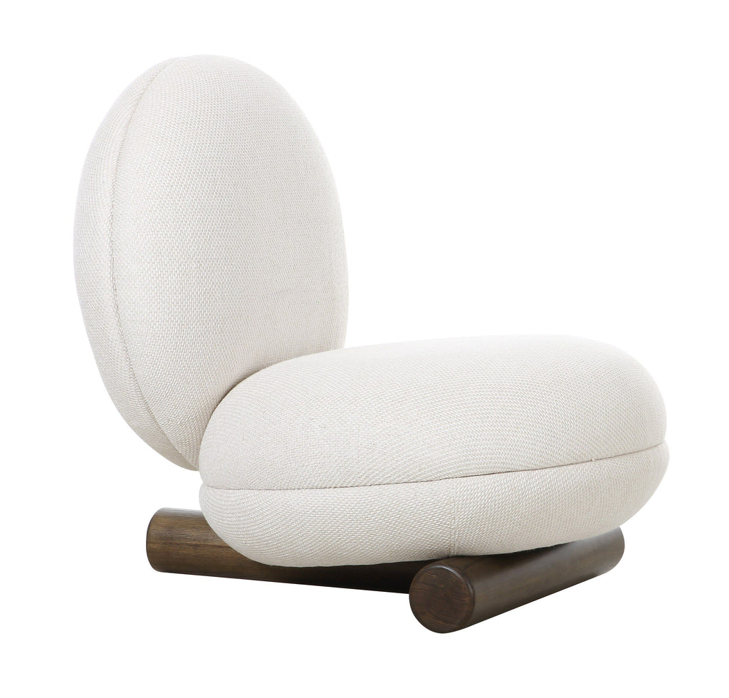 Linten Contemporary Off-White Fabric Accent Chair