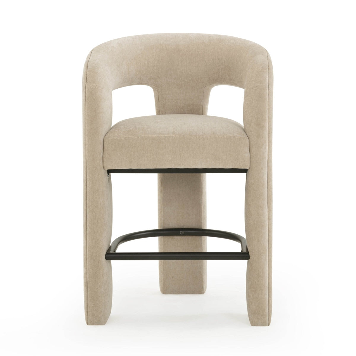 Malone Taupe Performance Chenille Stool