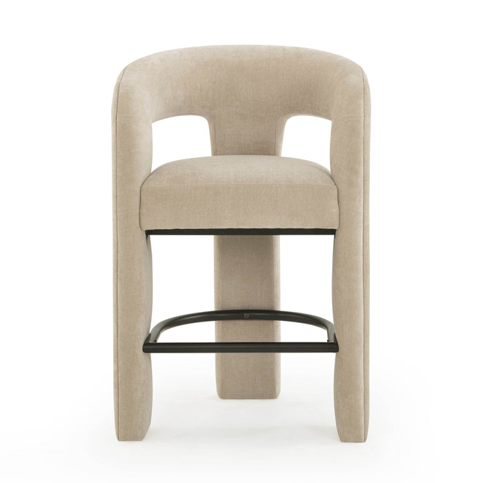 Malone Taupe Performance Chenille Stool