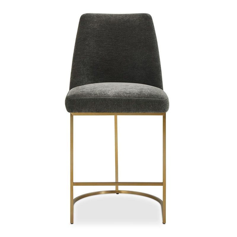 Bianca Grey Velvet  & Gold Counter Stool