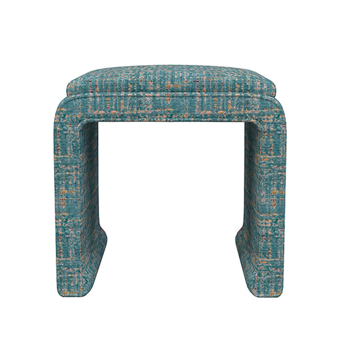 Malia Classic/Modern Windsor Blue Custom Upholstered Ottoman
