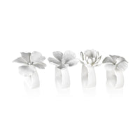 Adeline Assorted Bone China Flower Napkin Rings - Set of 12