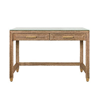 Angelica Glass Top Rope Desk With Gold Accents